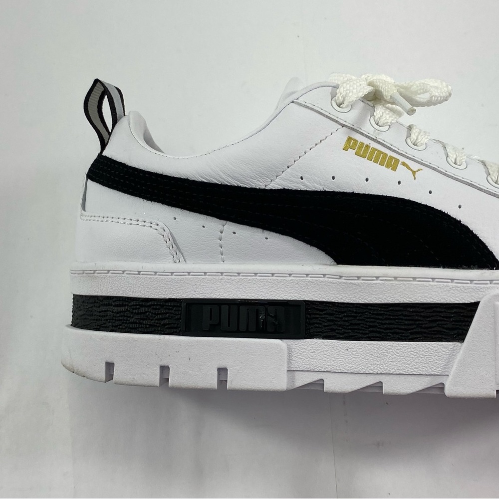 PUMA Mayze Leather Lace Up White Black Women’s Size 8 Platform Shoes # 381983-01 - Picture 13 of 16